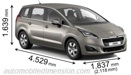 Peugeot 5008 2013 dimensions