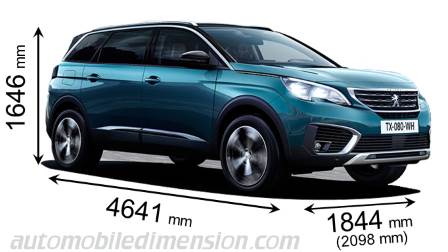 Taille de la Peugeot 5008 2017