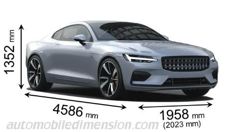 Dimensioni Polestar 1- 2019 con lunghezza, larghezza e altezza
