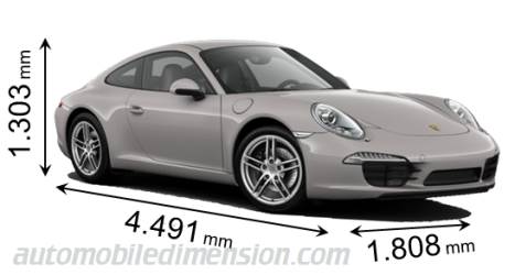 Porsche 911 Carrera 2012 dimensions