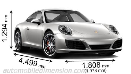 Porsche 911 Carrera dimensions, boot space and similars