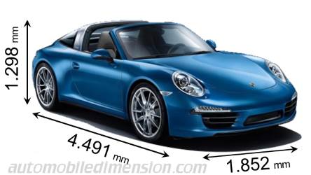 Porsche 911 Targa 4 2013 Abmessungen