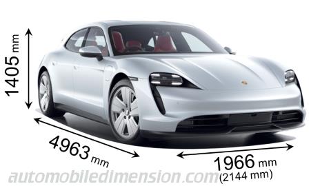 Dimensioni Porsche Taycan Sport Turismo 2022 con lunghezza, larghezza e altezza