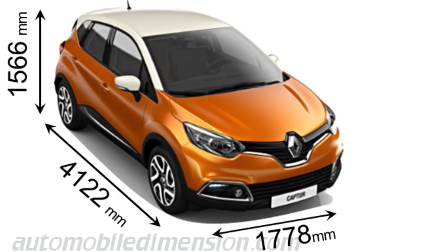 Renault Captur 2013 afmetingen