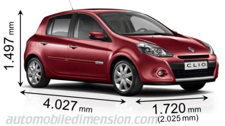 Renault Clio 2009 Abmessungen