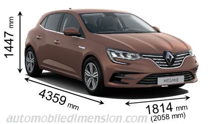 Renault Mégane cotes en mm