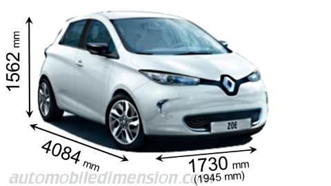 Renault Zoe 2013 afmetingen