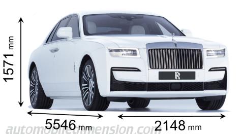 Dimension Rolls-Royce Ghost 2021 avec longueur, largeur et hauteur