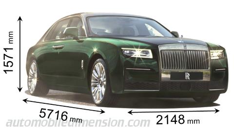 Rolls-Royce Ghost Extended 2021 dimensions with length, width and height