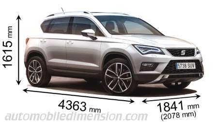 Seat Ateca 2016 afmetingen