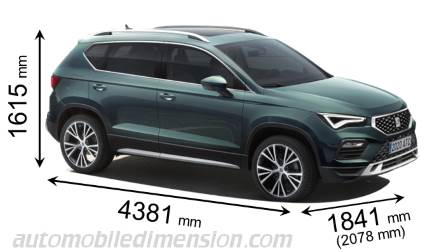 Dimensioni Seat Ateca 2020 con lunghezza, larghezza e altezza