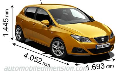 Seat Ibiza 5p 2009 dimensions