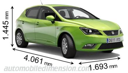 Seat Ibiza 5p 2012 mått