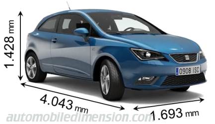 Seat Ibiza SC 2012 Abmessungen