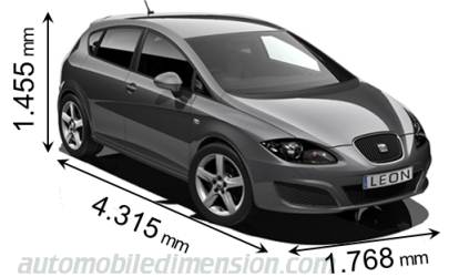 Seat Leon 2009 afmetingen