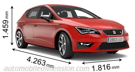 Seat Leon 5p 2012 afmetingen