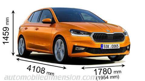 Skoda Fabia 2021 dimensions with length, width and height