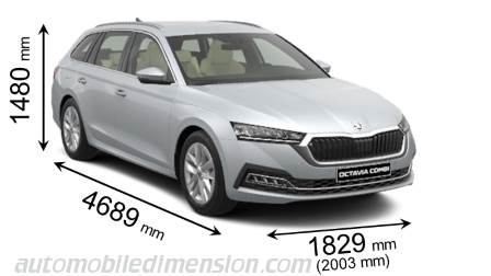 Dimensioni Skoda Octavia Combi 2020 con lunghezza, larghezza e altezza