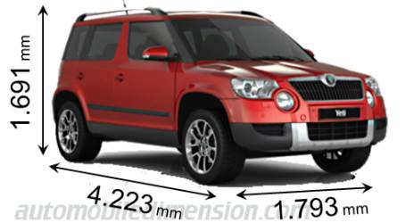 Skoda Yeti 2009 dimensions