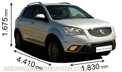 SsangYong Korando 2011 afmetingen