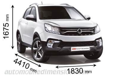 Dimension SsangYong Korando 2017