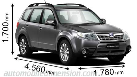 Subaru Forester 2011 Abmessungen