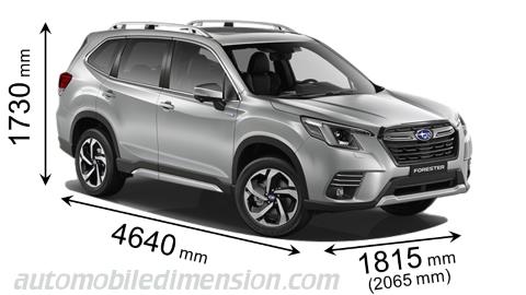 Subaru Forester 2022 dimensions with length, width and height