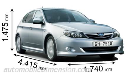 Dimension Subaru Impreza 2008