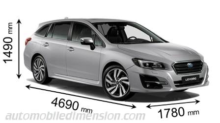 Subaru Levorg 2018 dimensions with length, width and height