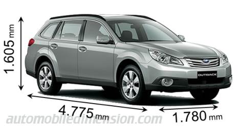 Subaru Outback 2010 mått