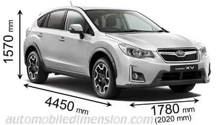 Subaru XV 2016 Abmessungen