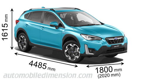 Subaru XV 2021 dimensions with length, width and height