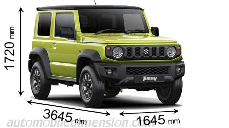 Suzuki Jimny 2019 Abmessungen mit Länge, Breite und Höhe