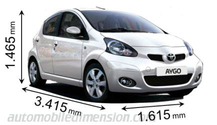 Toyota Aygo 2009 afmetingen