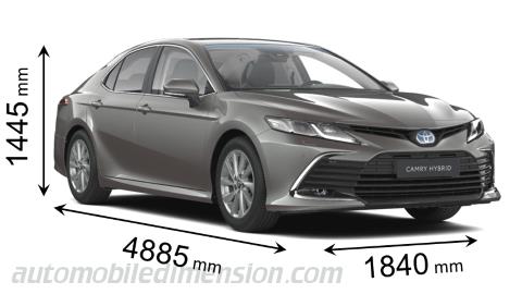 Toyota Camry 2021 mått med längd, bredd och höjd