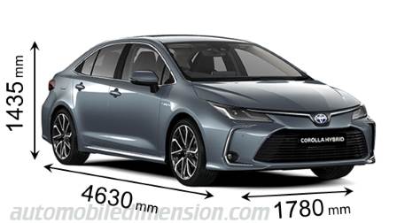 Toyota Corolla Sedan 2019 mått