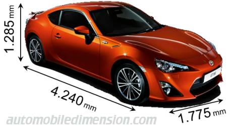 Toyota GT86 2012 dimensions