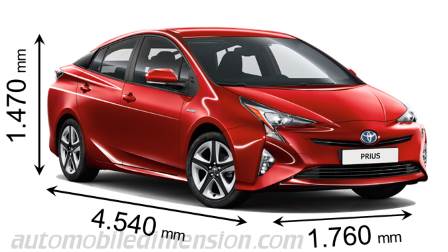 Dimensioni Toyota Prius 2016