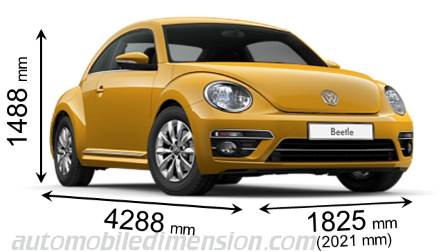 Dimension Volkswagen Beetle, volume coffre et similaires