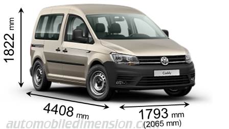 Dimensioni Volkswagen Caddy 2015