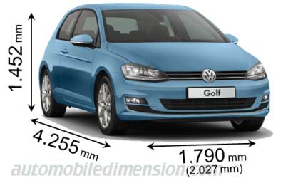 Volkswagen Golf 2012 Abmessungen