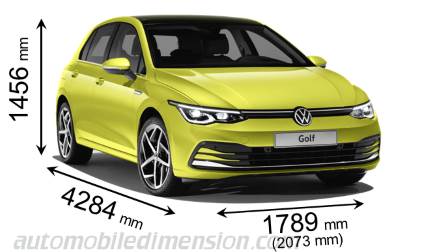 Volkswagen Golf 2020 afmetingen met lengte, breedte en hoogte