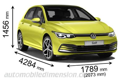 Volkswagen Golf longueur x largeur x hauteur