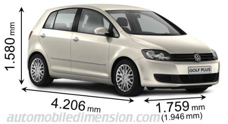 Dimension Volkswagen Golf Plus 2009