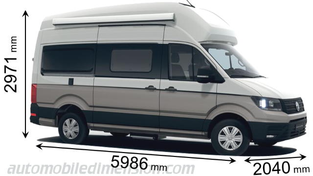 Volkswagen Grand California 600 length x width x height