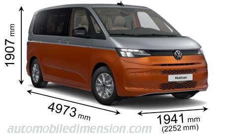 Dimensioni Volkswagen Multivan ct 2022 con lunghezza, larghezza e altezza