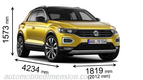 Dimensioni della Volkswagen T-Roc 2018