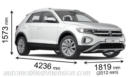 Volkswagen T-Roc 2022 dimensions with length, width and height
