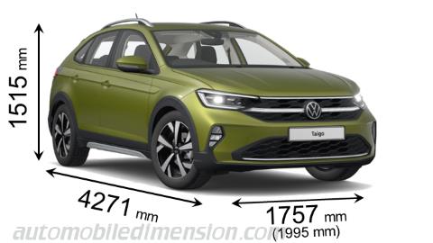 Dimension Volkswagen Taigo 2022 avec longueur, largeur et hauteur