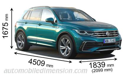 Volkswagen Tiguan 2021 Abmessungen